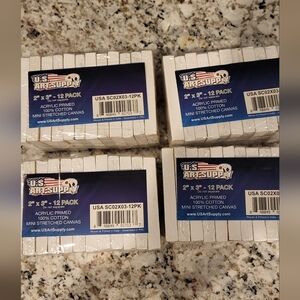 NWT US Art Supply 2x3 Mini Stretched Canvas 48 Total